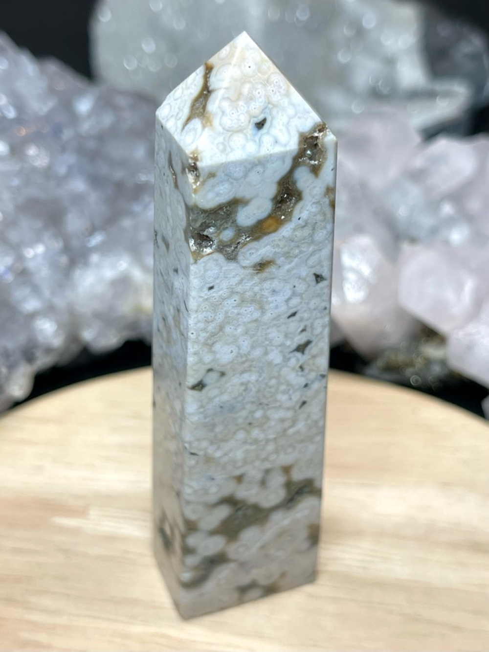 🌑Ocean Jasper, Madagascar Crystal Tower Point🌑